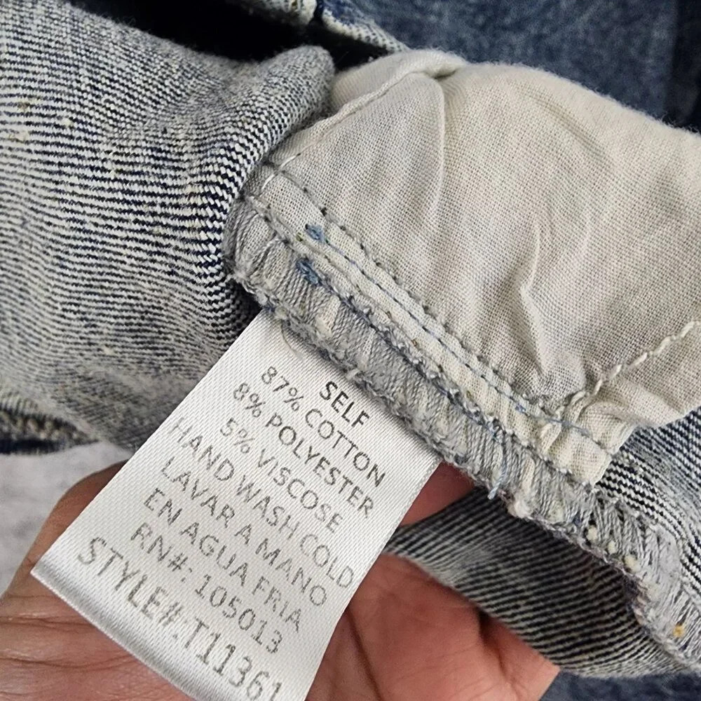 NWT Savanna Jane Anthropologie  Women's M Jean Jacket Asymmetrical  30GT - Picture 6 of 8